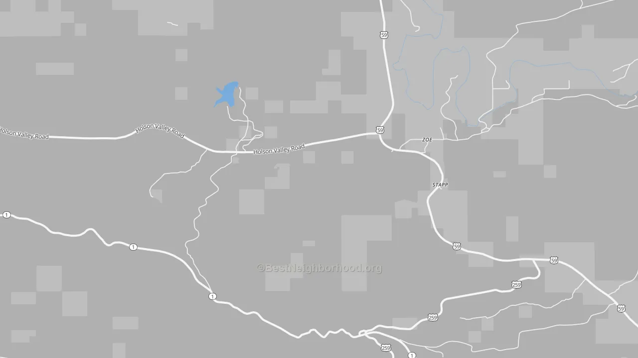Transit Grade map of Zoe, OK