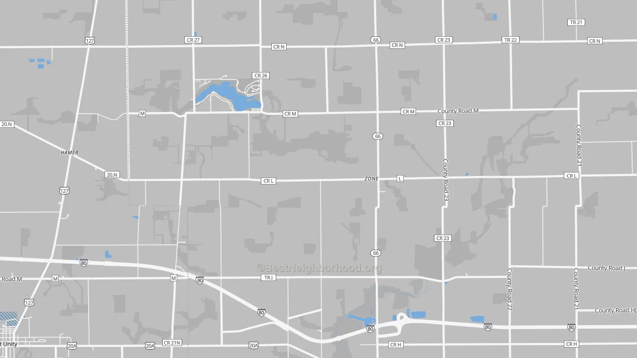 Transit Grade map of Zone, OH