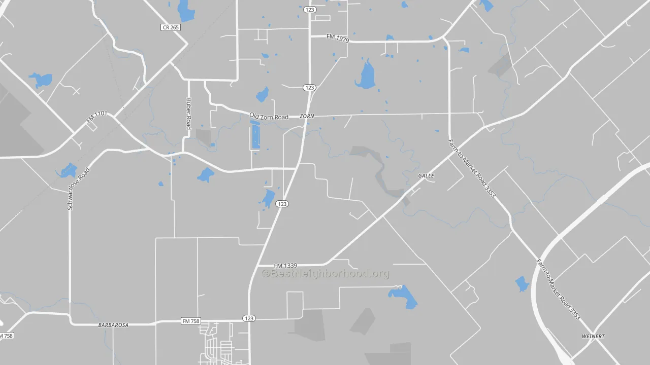 Transit Grade map of Zorn, TX