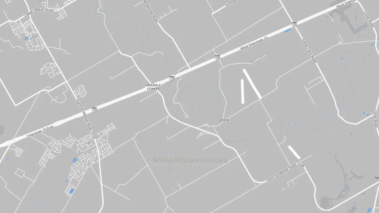 Transit Grade map of Zuehl, TX