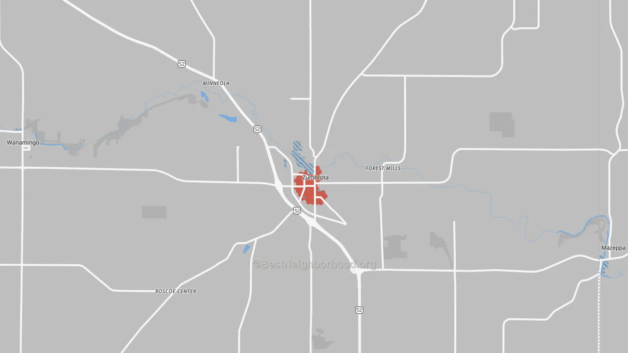 Transit Grade map of Zumbrota, MN