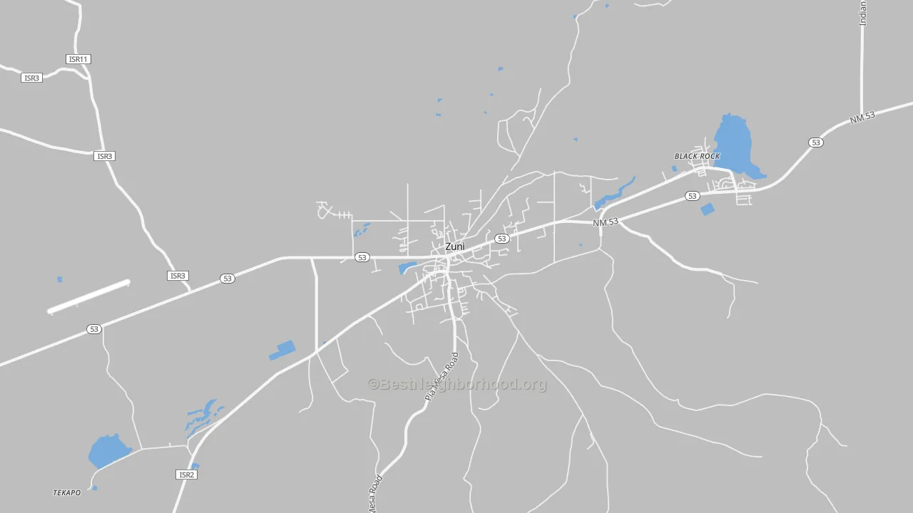 Transit Grade map of Zuni Pueblo, NM
