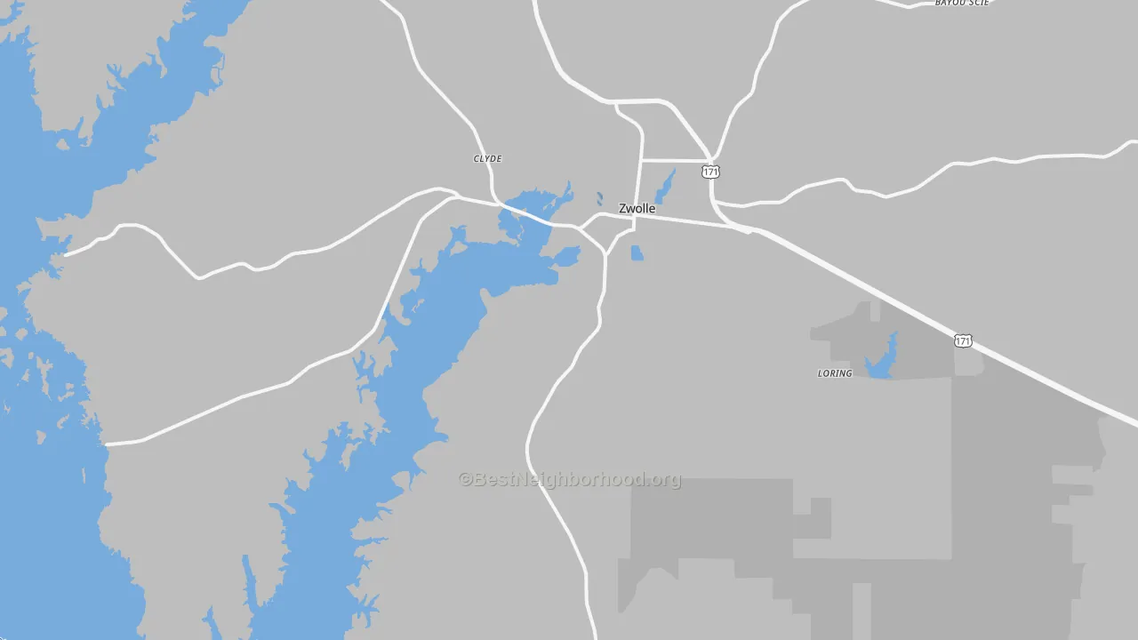 Transit Grade map of Zwolle, LA
