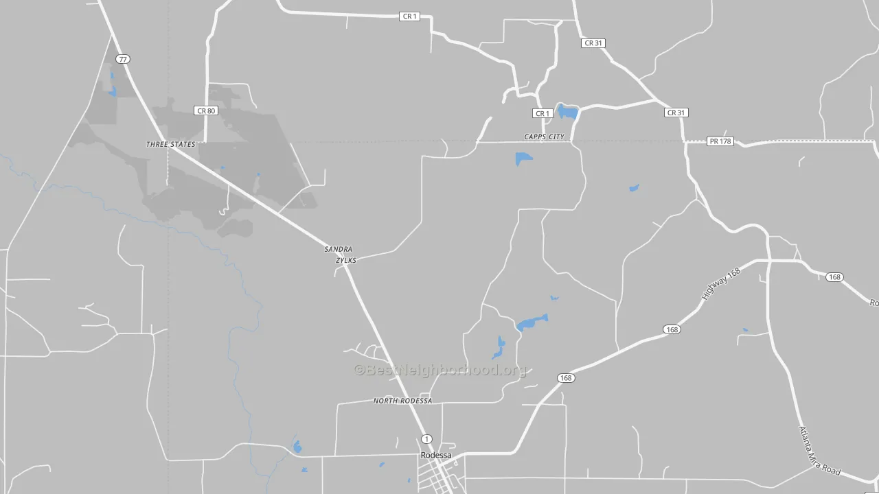 Transit Grade map of Zylks, LA