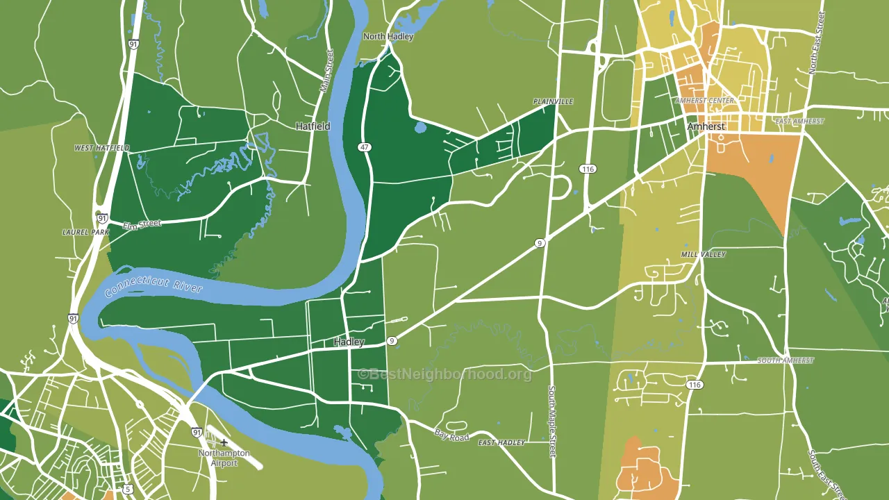 01035, MA block-group voter-turnout map