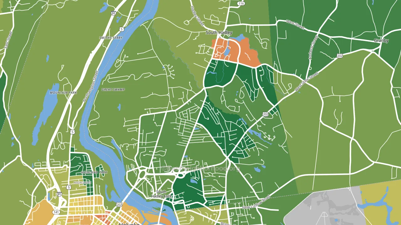 01075, MA block-group voter-turnout map
