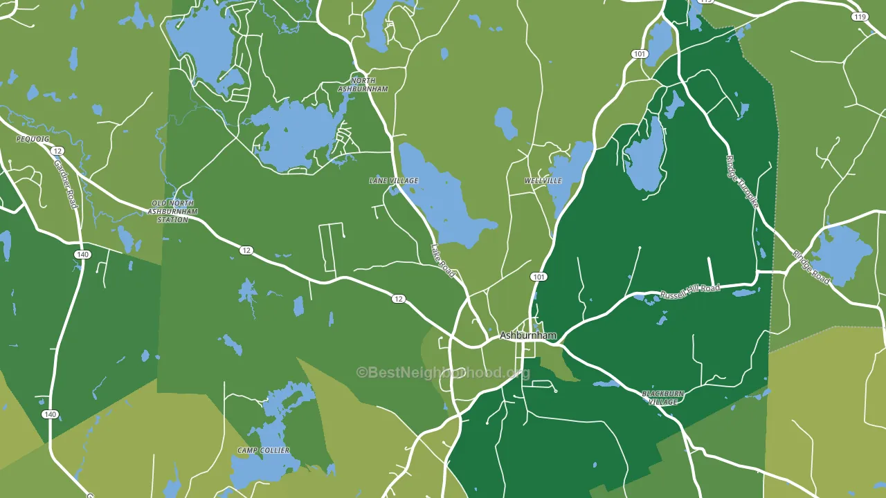 01430, MA block-group voter-turnout map