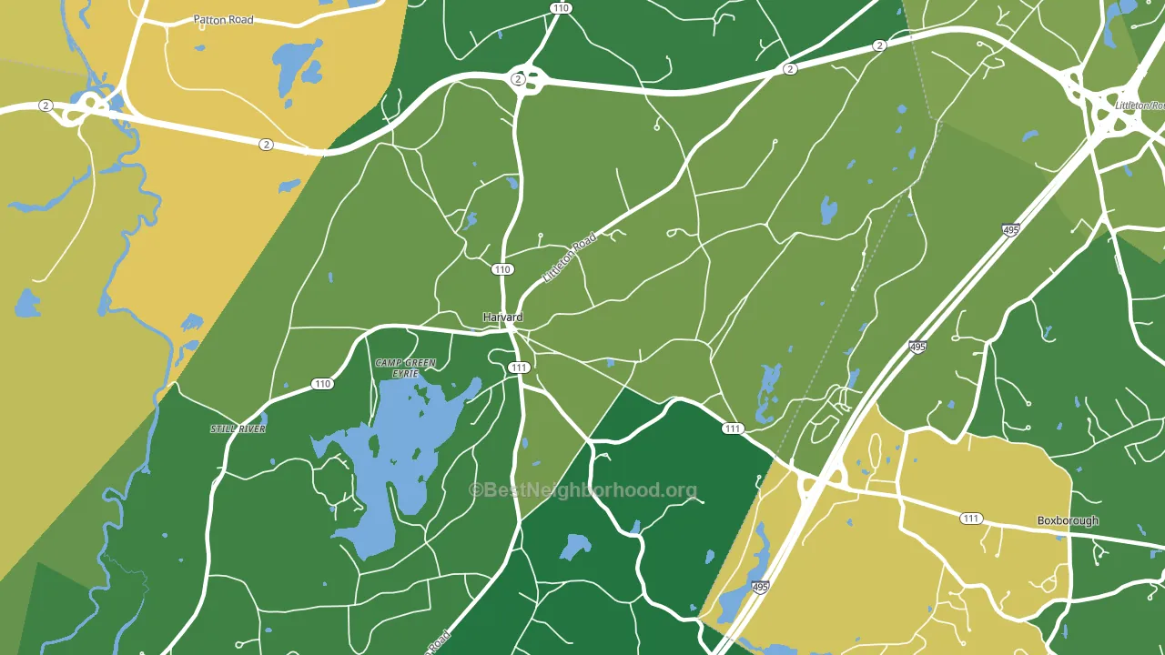 01451, MA block-group voter-turnout map
