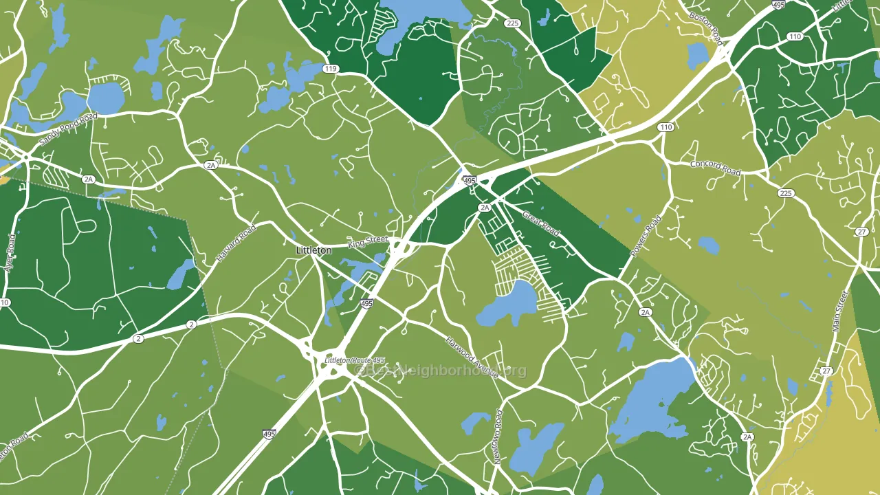 01460, MA block-group voter-turnout map