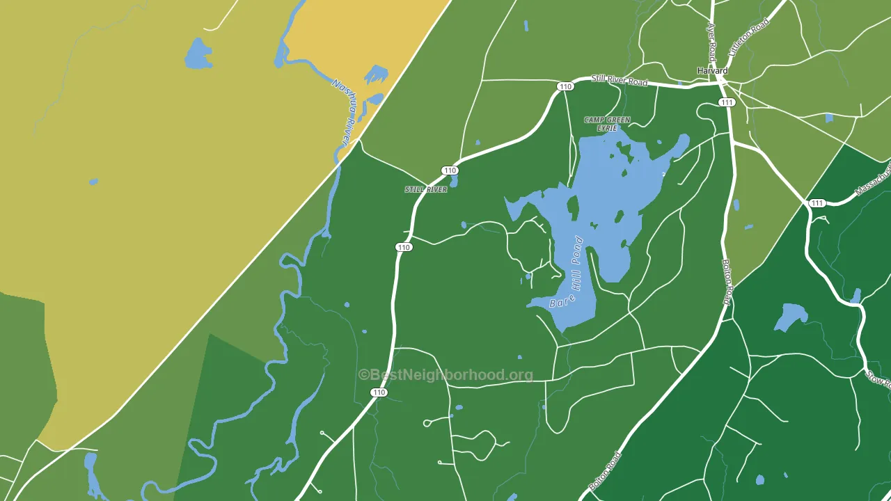 01467, MA block-group voter-turnout map