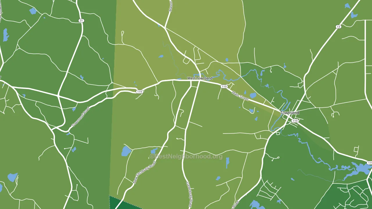 01474, MA block-group voter-turnout map