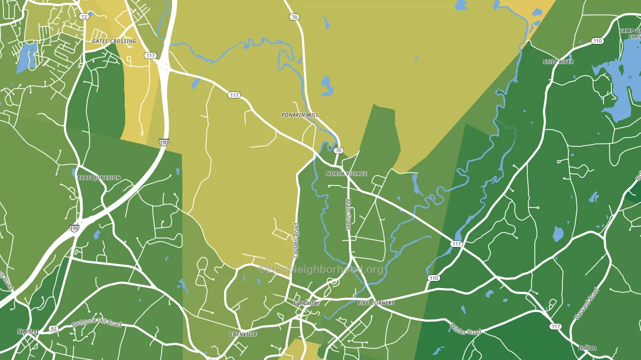 01523, MA block-group voter-turnout map