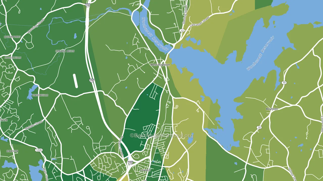 01583, MA block-group voter-turnout map