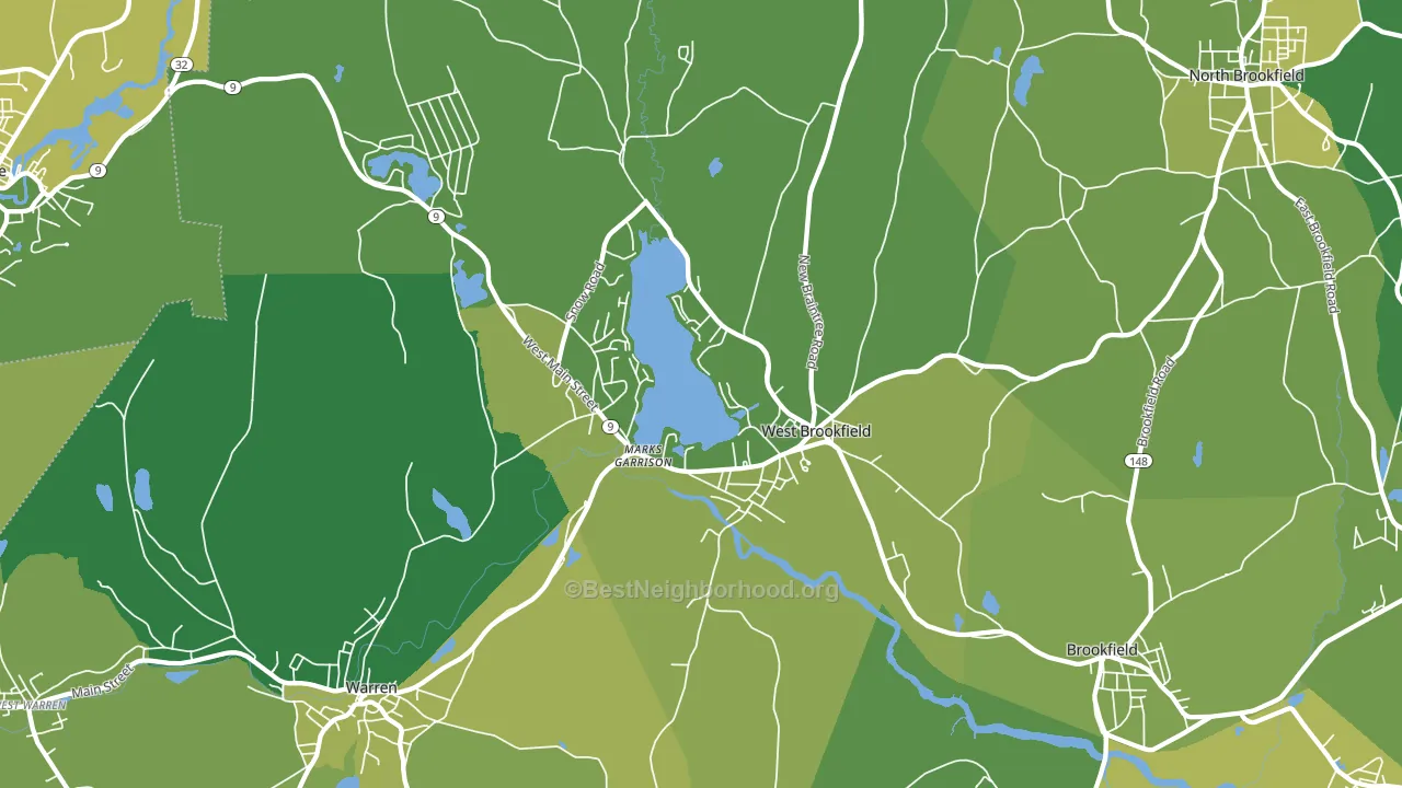 01585, MA block-group voter-turnout map