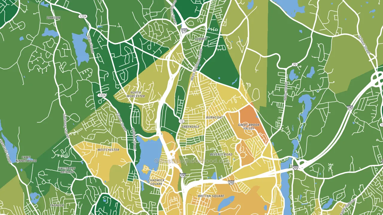 01606, MA block-group voter-turnout map