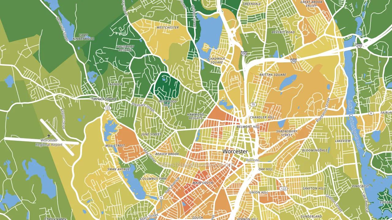 01609, MA block-group voter-turnout map