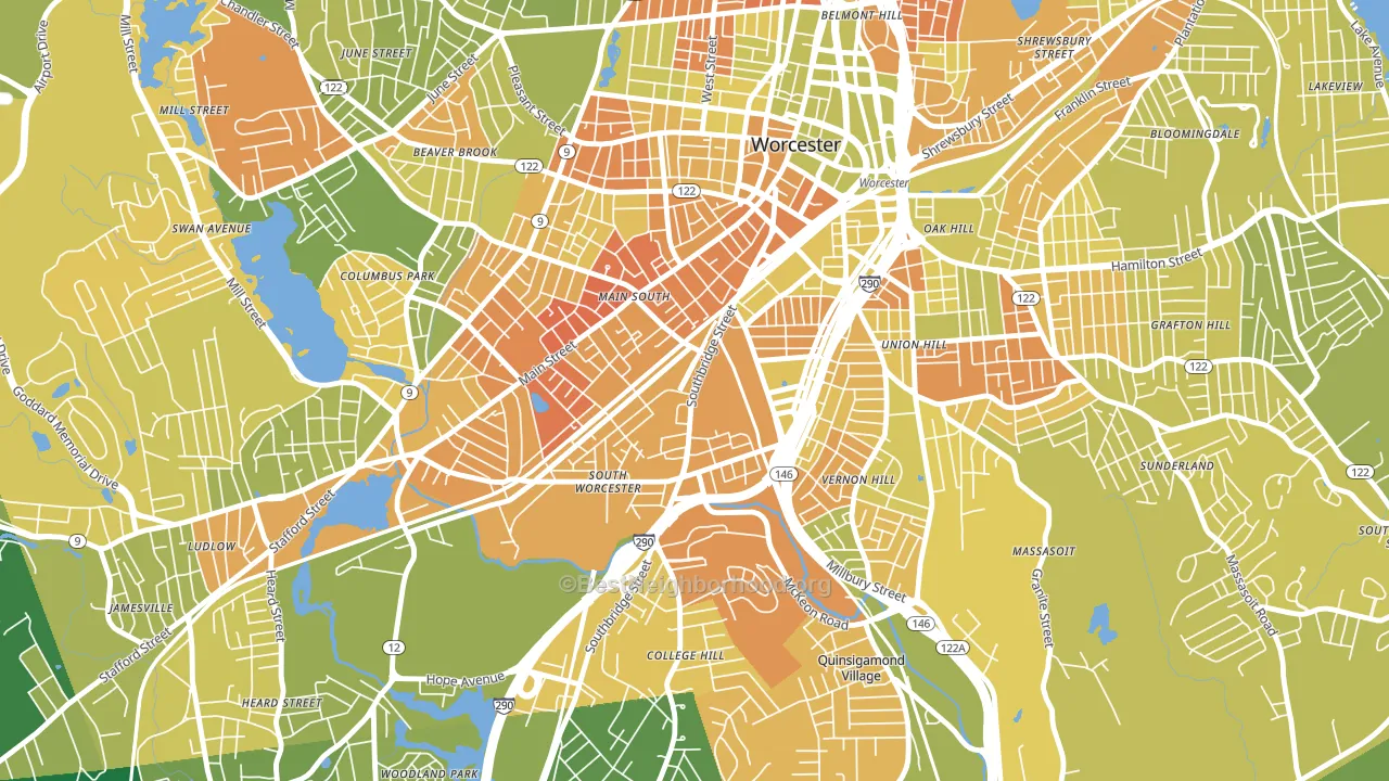 01610, MA block-group voter-turnout map