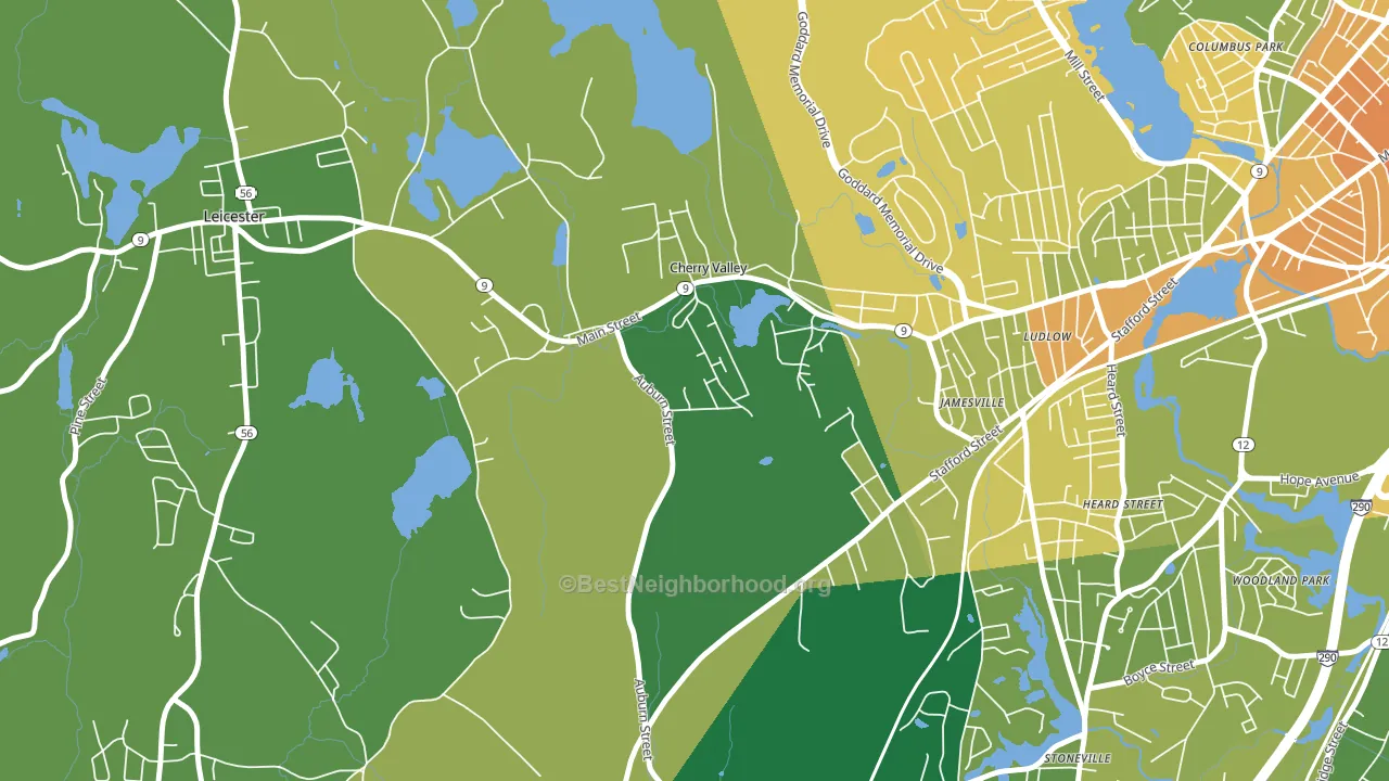 01611, MA block-group voter-turnout map