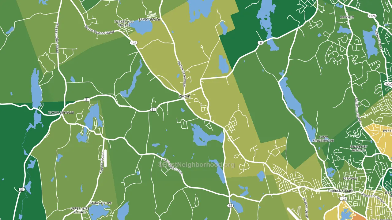 01612, MA block-group voter-turnout map