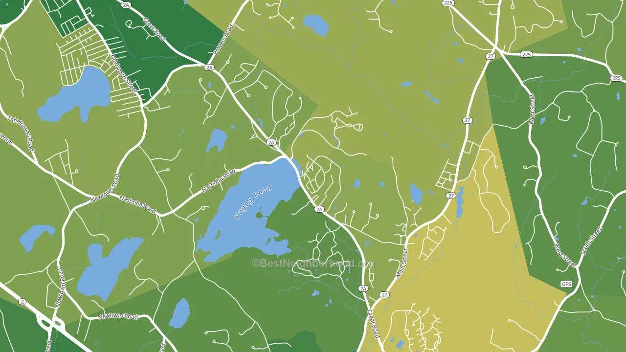 01718, MA block-group voter-turnout map