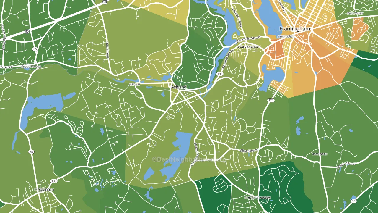01721, MA block-group voter-turnout map