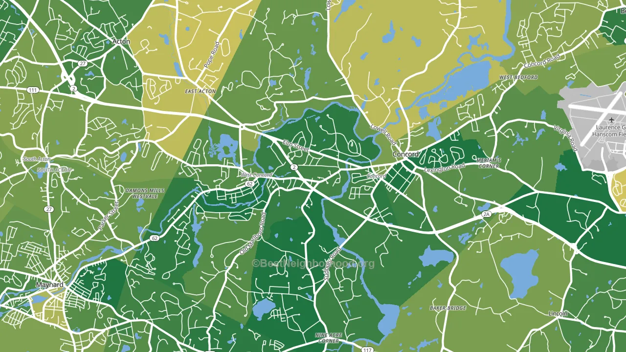 01742, MA block-group voter-turnout map