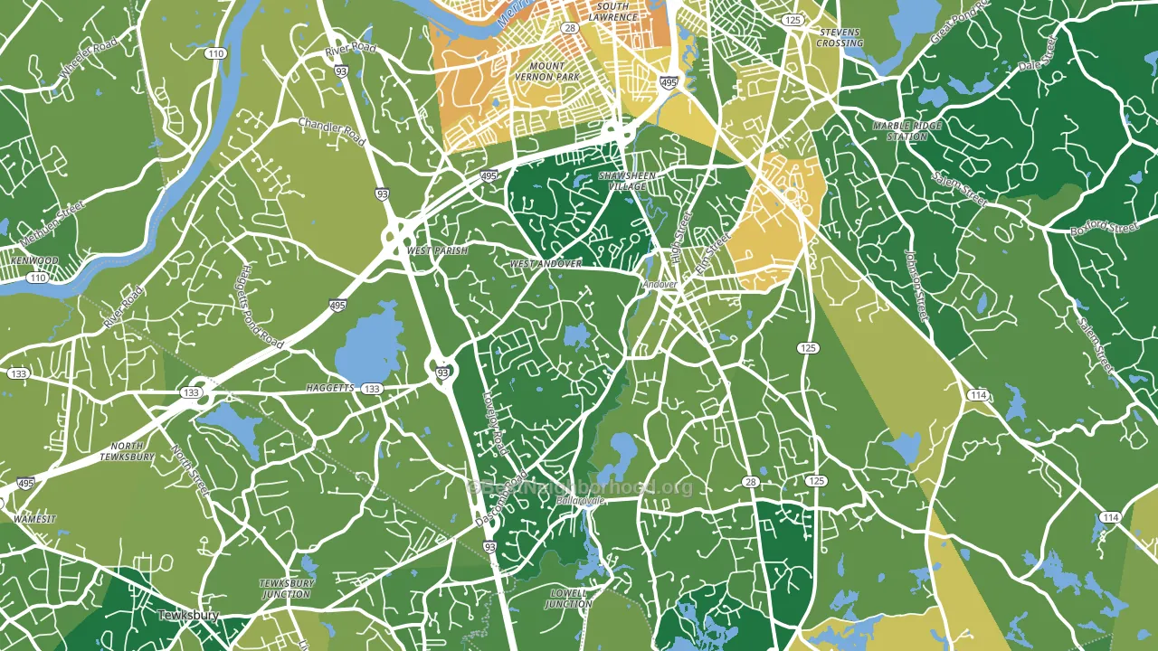 01810, MA block-group voter-turnout map
