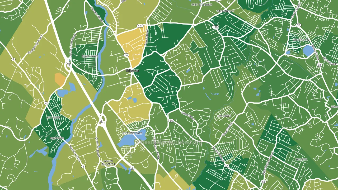 01821, MA block-group voter-turnout map