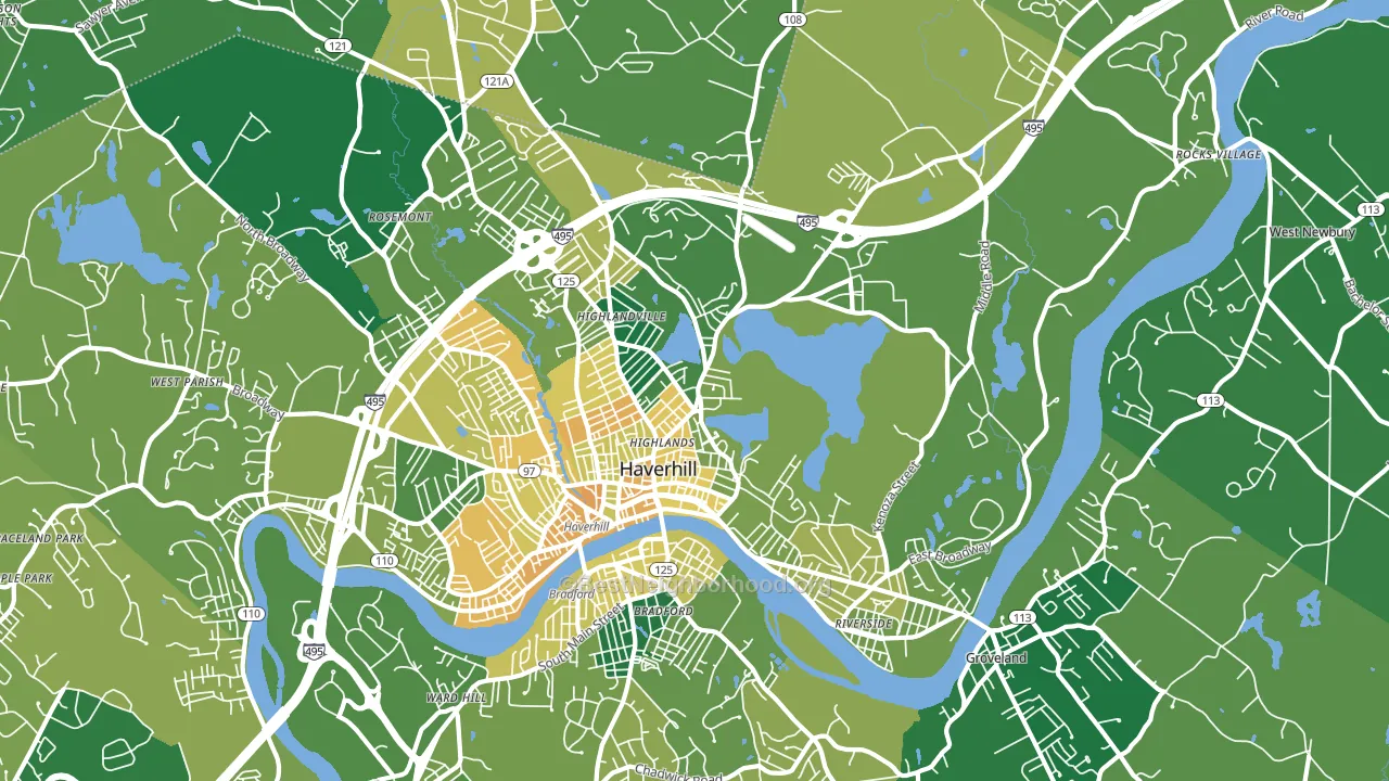 01830, MA block-group voter-turnout map