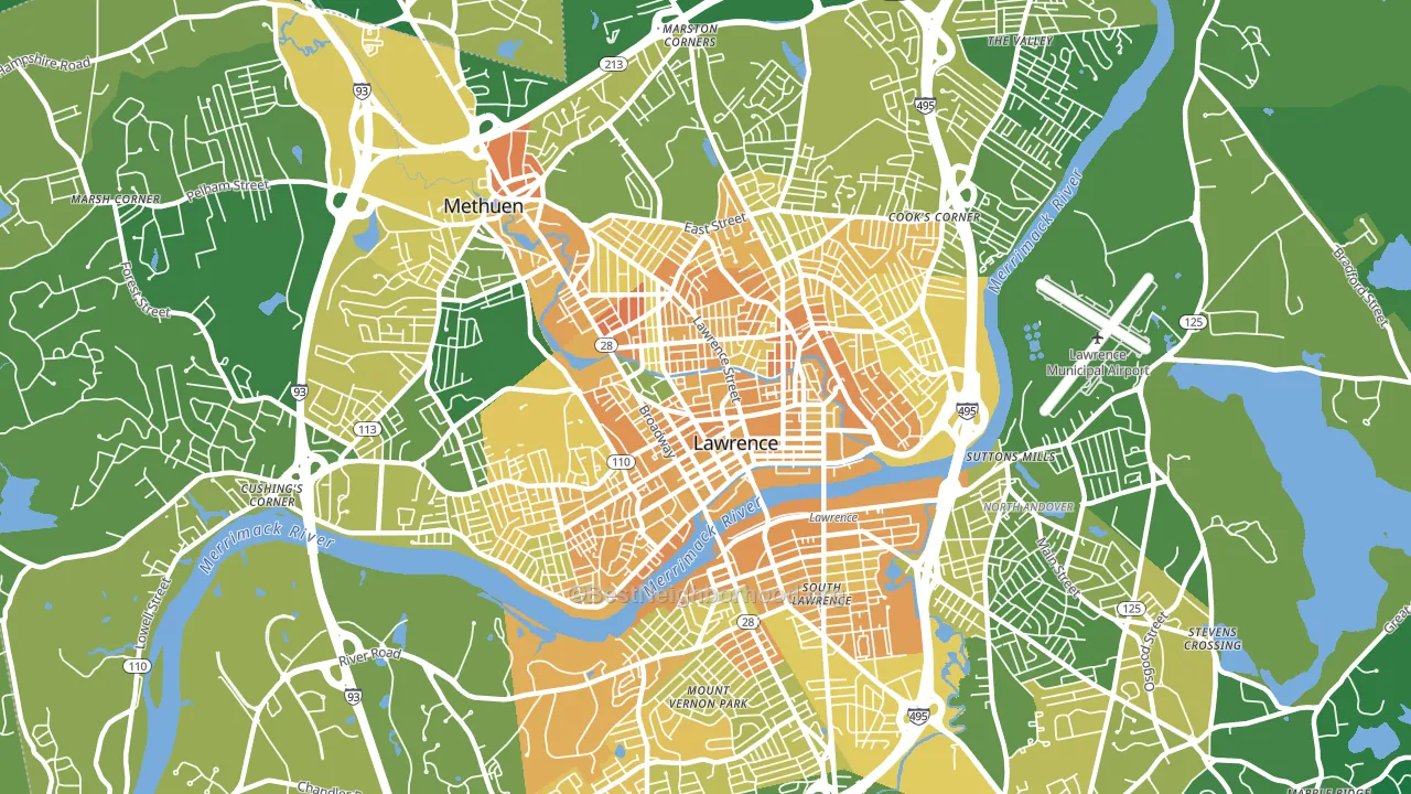 01841, MA block-group voter-turnout map