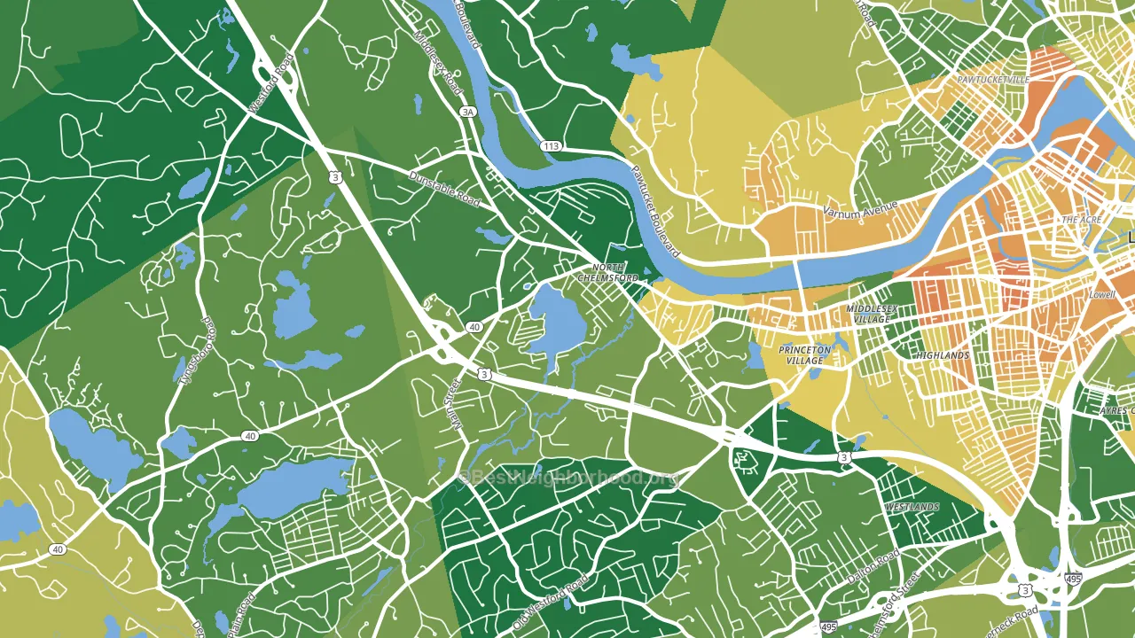 01863, MA block-group voter-turnout map