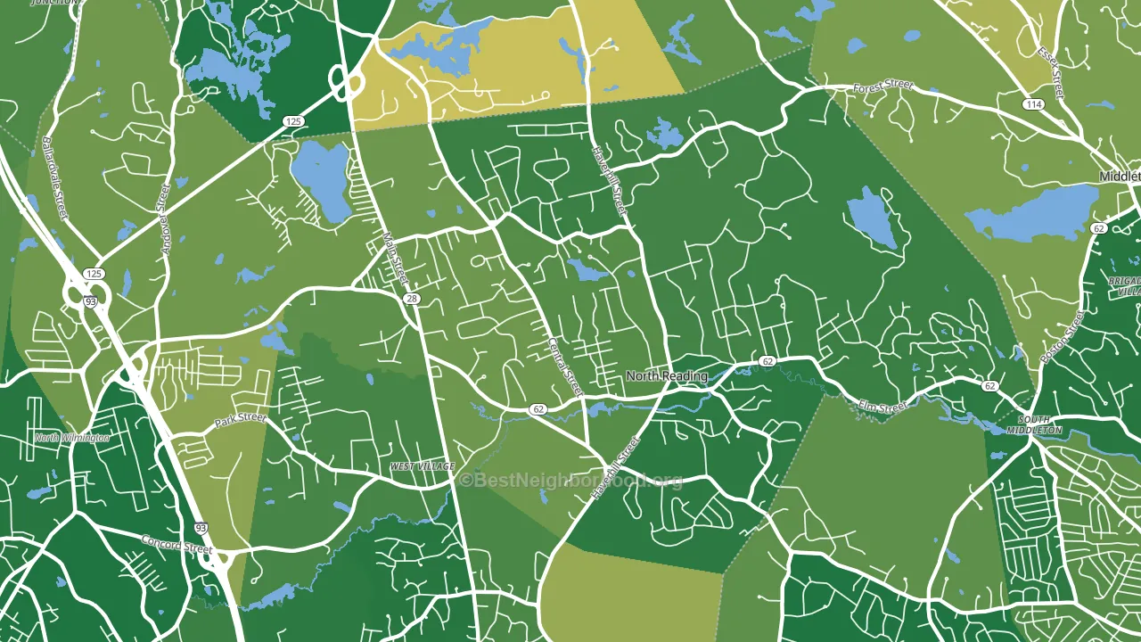 01864, MA block-group voter-turnout map