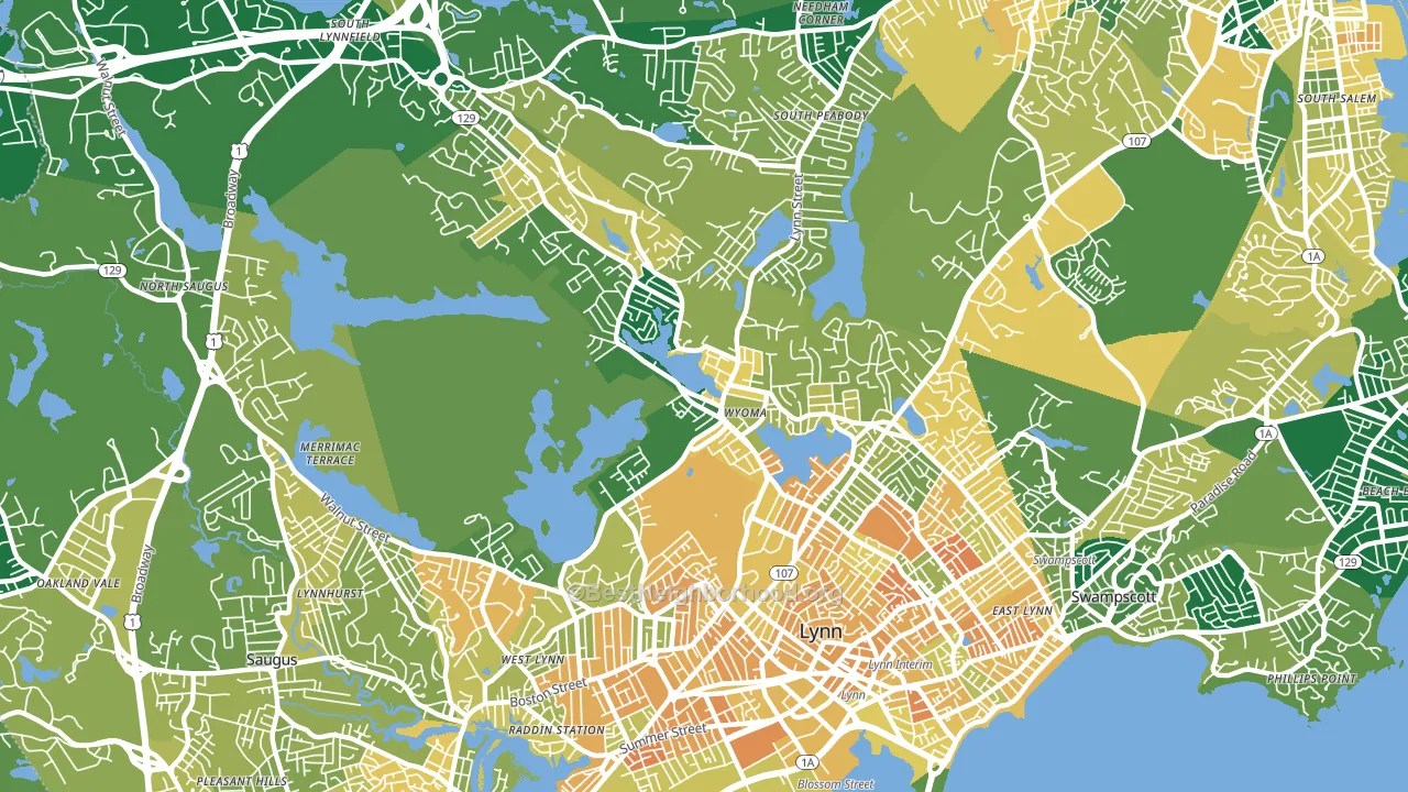 01904, MA block-group voter-turnout map