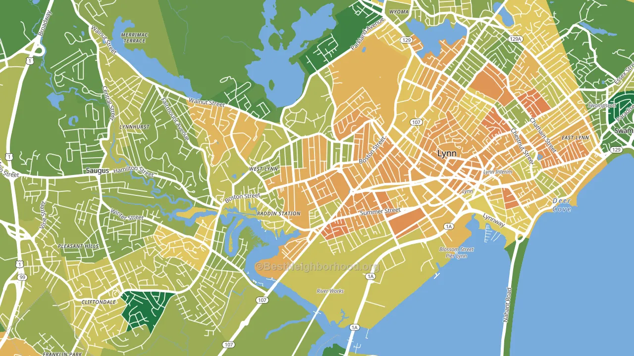 01905, MA block-group voter-turnout map