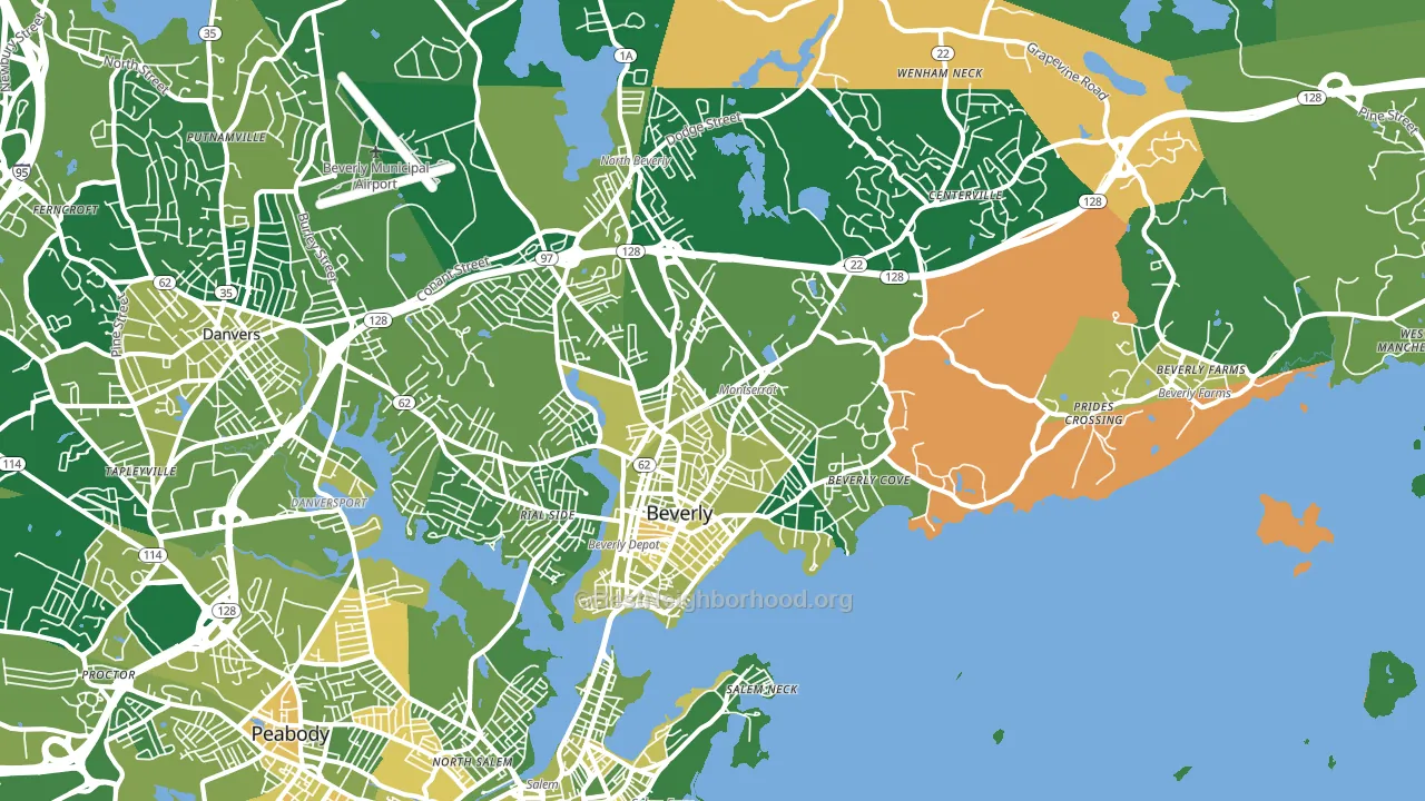 01915, MA block-group voter-turnout map