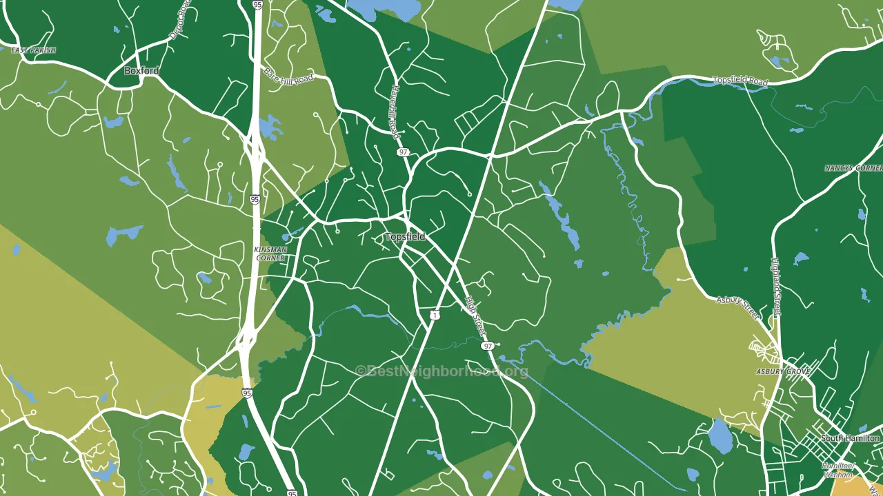 01983, MA block-group voter-turnout map
