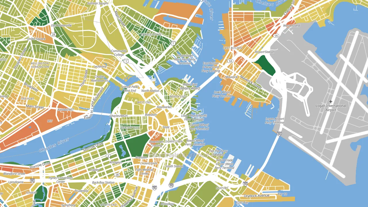 02109, MA block-group voter-turnout map