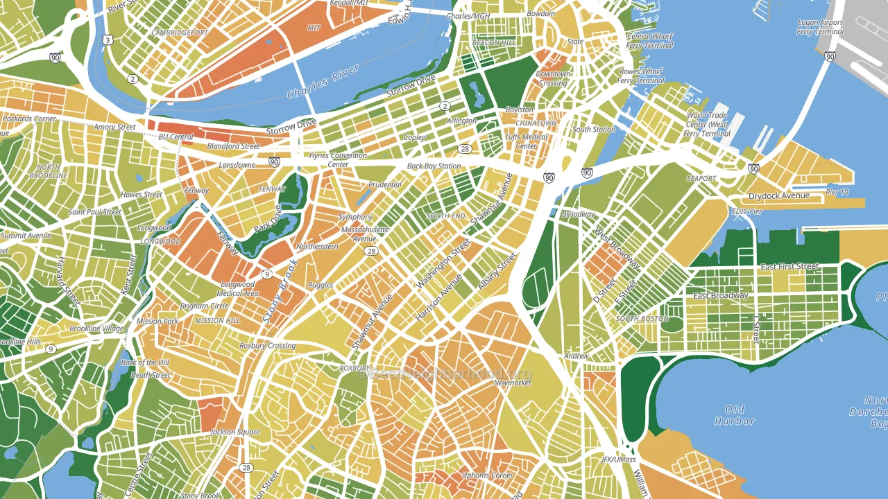 02118, MA block-group voter-turnout map