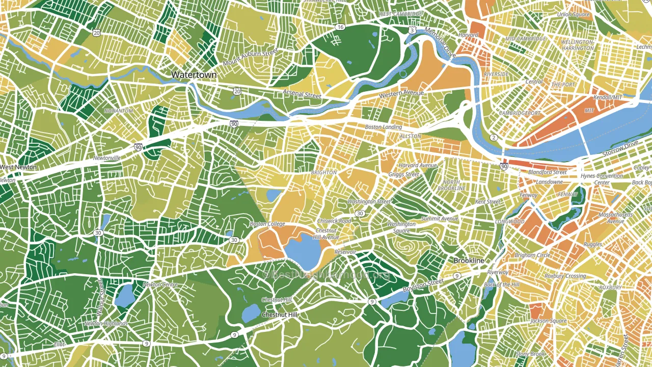 02135, MA block-group voter-turnout map