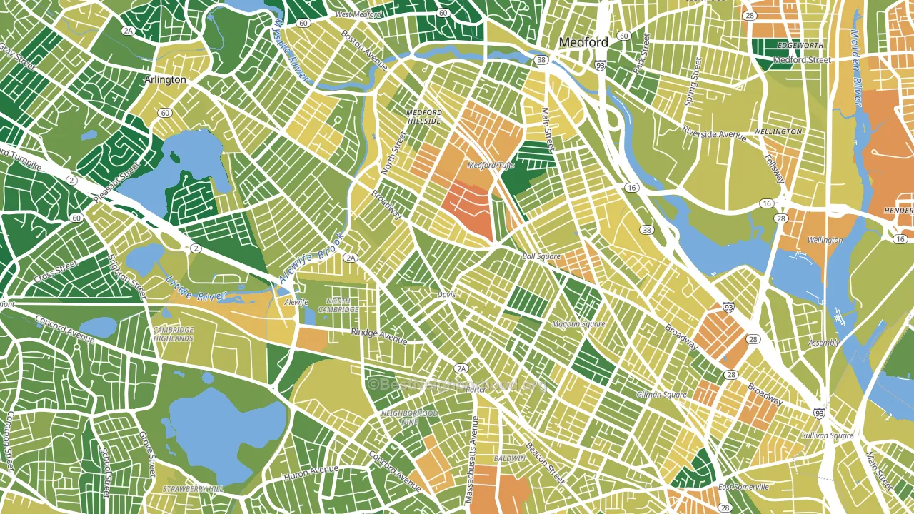 02144, MA block-group voter-turnout map