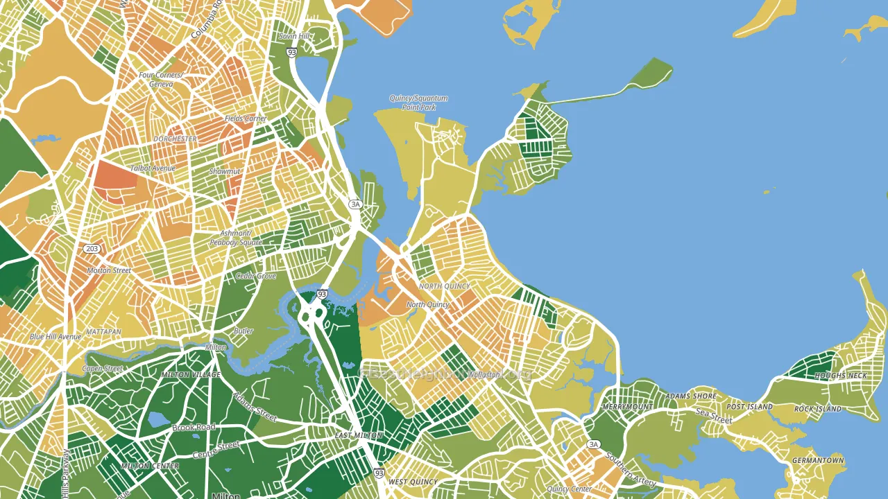 02171, MA block-group voter-turnout map
