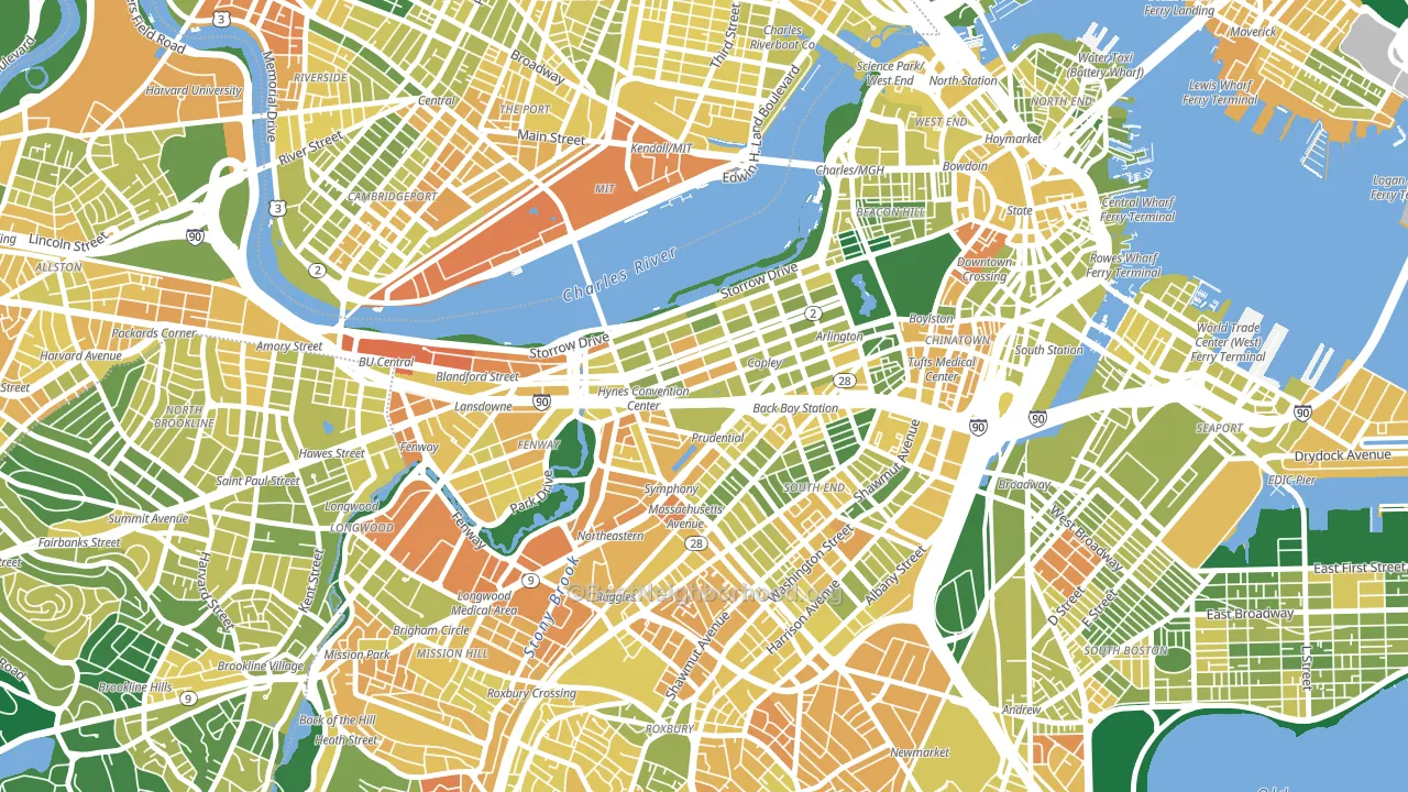 02199, MA block-group voter-turnout map