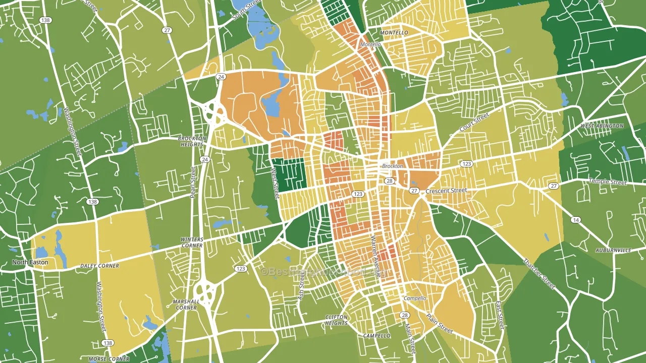 02301, MA block-group voter-turnout map
