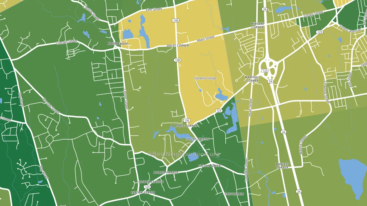 02357, MA block-group voter-turnout map