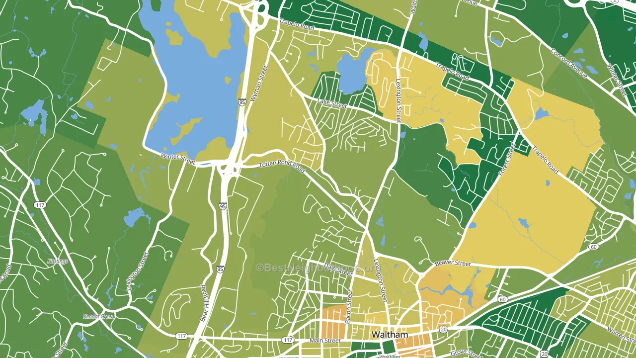 02451, MA block-group voter-turnout map