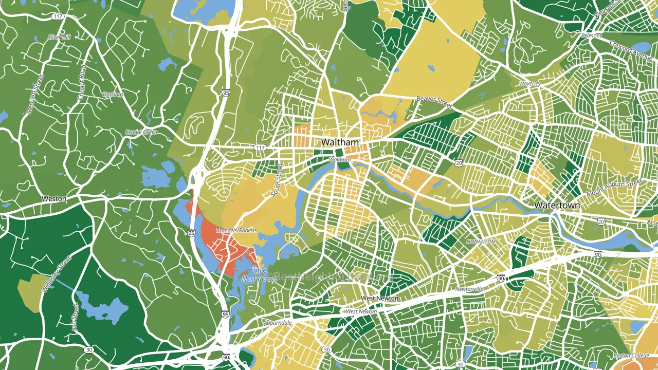 02453, MA block-group voter-turnout map