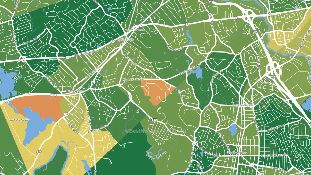 02457, MA block-group voter-turnout map