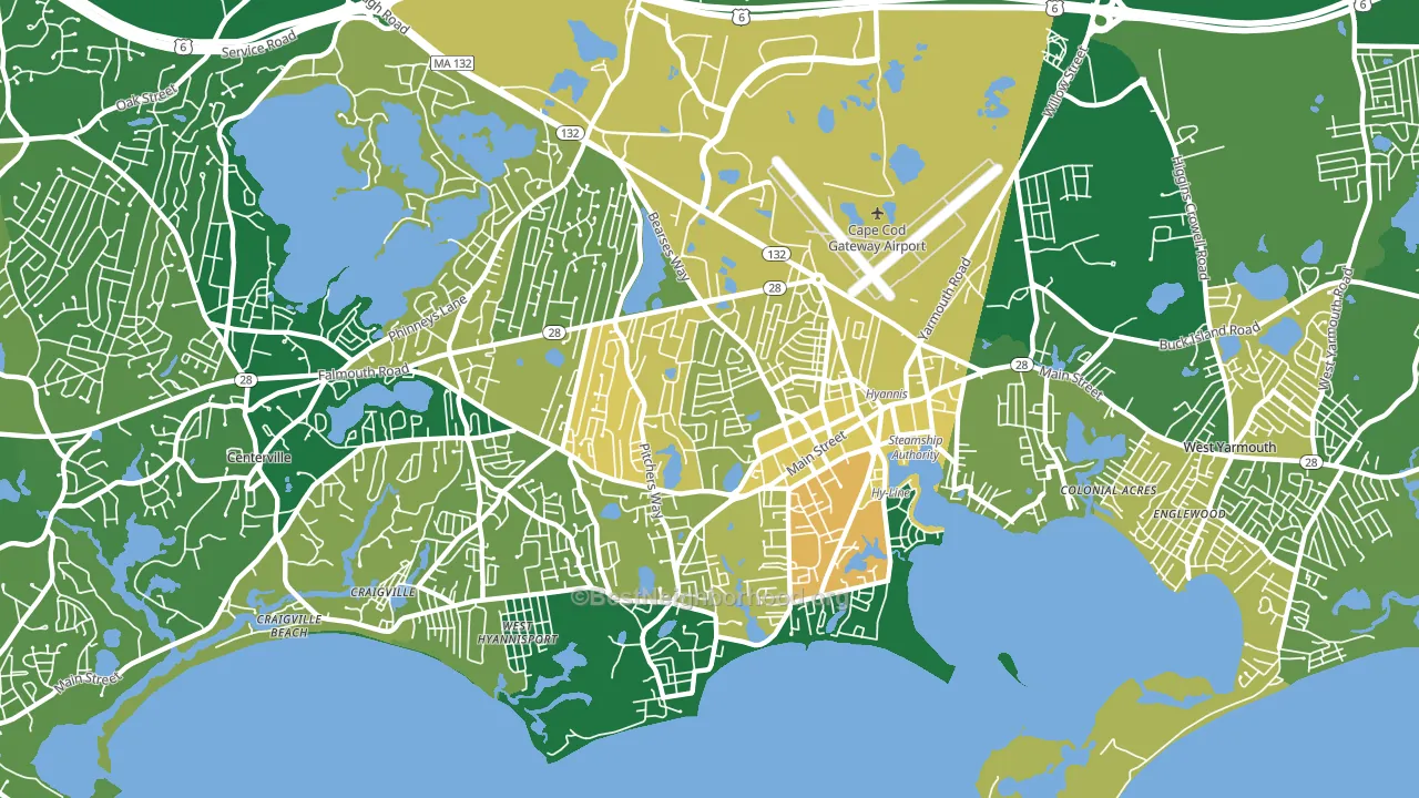 02601, MA block-group voter-turnout map