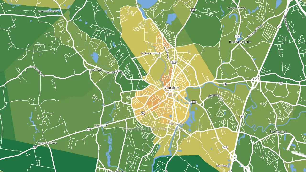 02780, MA block-group voter-turnout map
