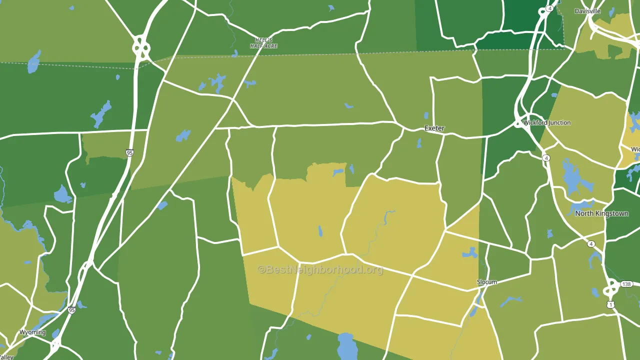 02822, RI block-group voter-turnout map